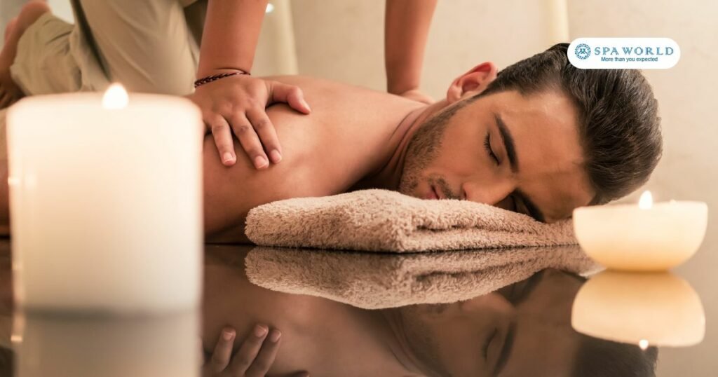 man enjoying spa massage treatment and reaping the benefits